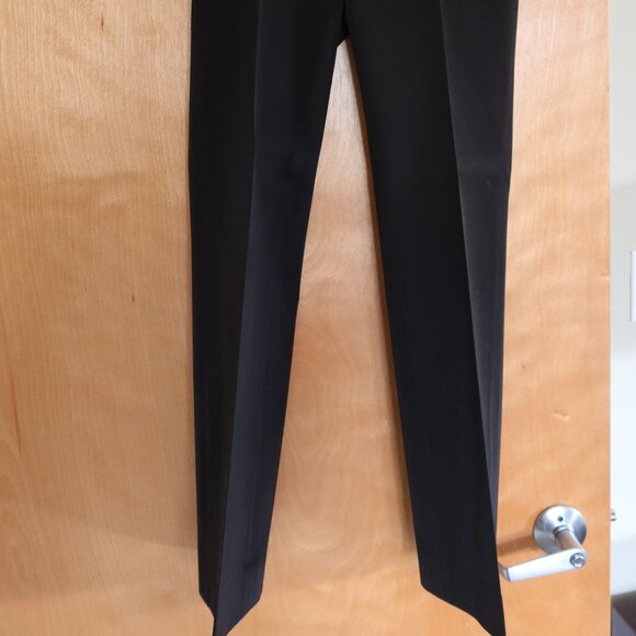 CHAIKEN classic black dress pants size 4 front pockets flat front - Picture 2 of 16